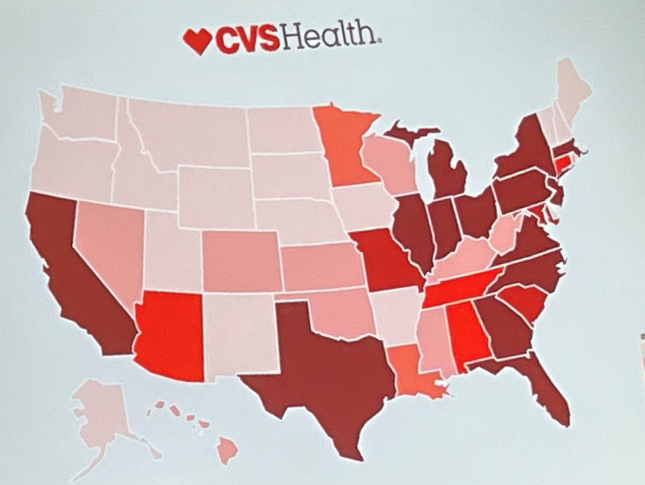 Visualization of CVS's store footprint across the country.